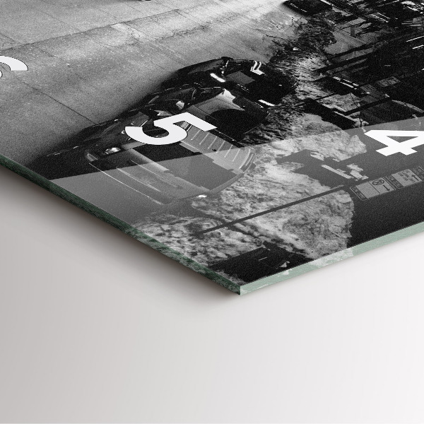 Szögletes fali üvegóra Chicago City Streets