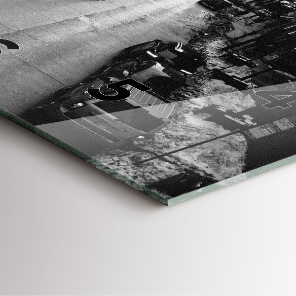 Szögletes fali üvegóra Chicago City Streets