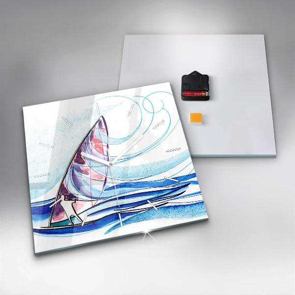 Szögletes fali üvegóra Szörfdeszka