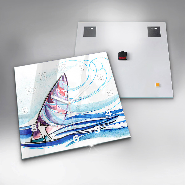 Szögletes fali üvegóra Szörfdeszka