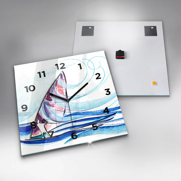 Szögletes fali üvegóra Szörfdeszka