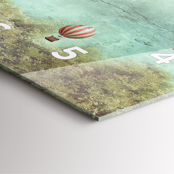 Szögletes fali üvegóra Festett léggömbök