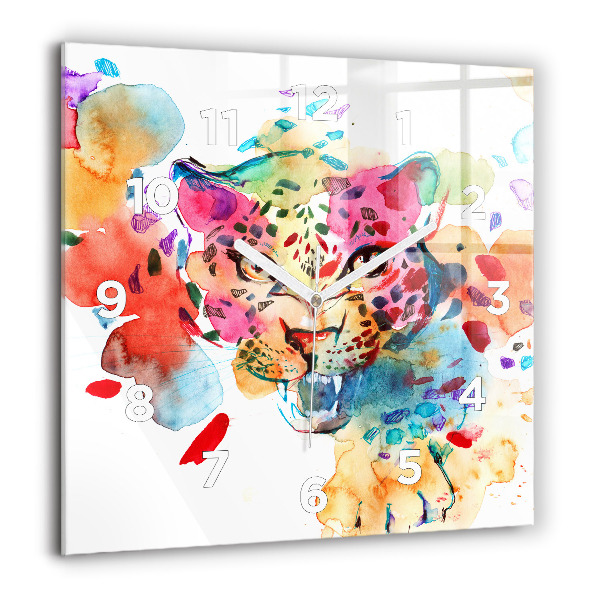 Szögletes fali üvegóra Absztrakt vadmacska