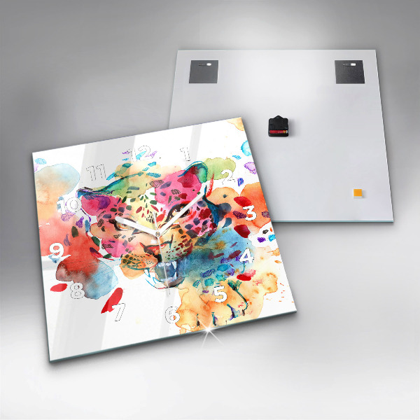 Szögletes fali üvegóra Absztrakt vadmacska