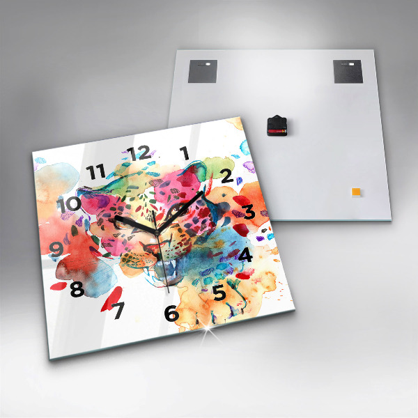 Szögletes fali üvegóra Absztrakt vadmacska