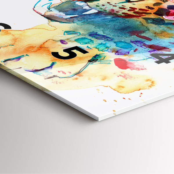 Szögletes fali üvegóra Absztrakt vadmacska