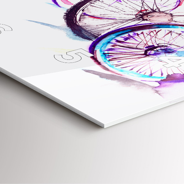 Szögletes fali üvegóra Színes városi kerékpárok