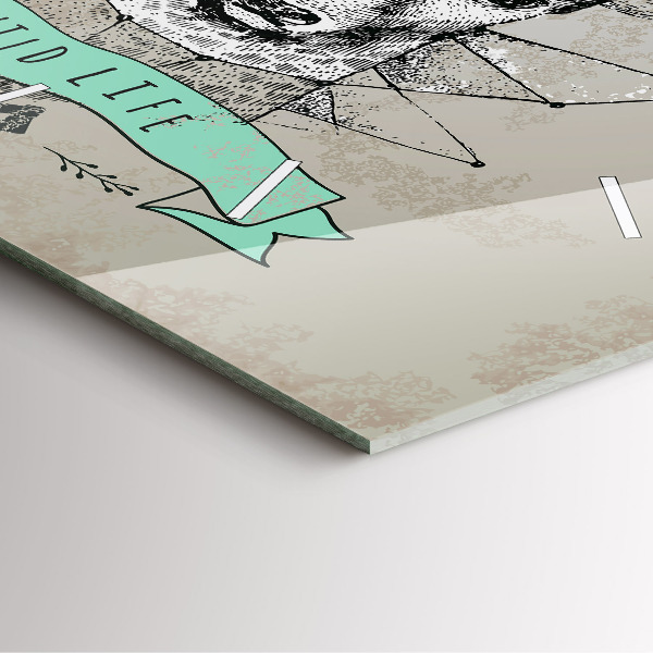 Szögletes fali üvegóra Szarvasfej