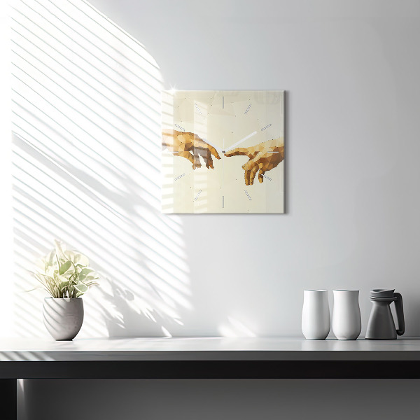 Szögletes fali üvegóra Ádám teremtése