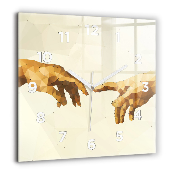 Szögletes fali üvegóra Ádám teremtése