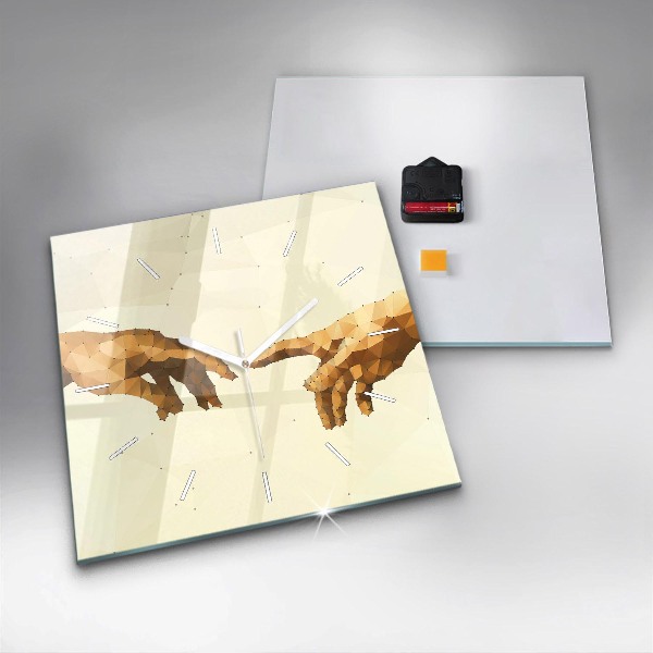 Szögletes fali üvegóra Ádám teremtése