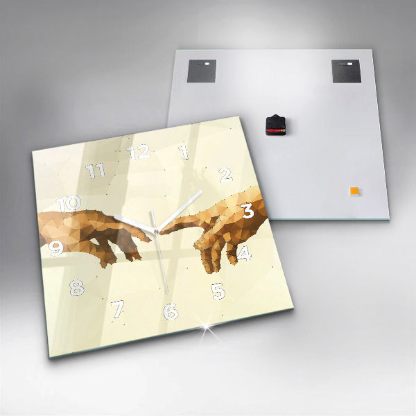 Szögletes fali üvegóra Ádám teremtése