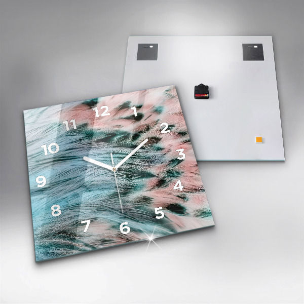 Szögletes fali üvegóra Színes tollak