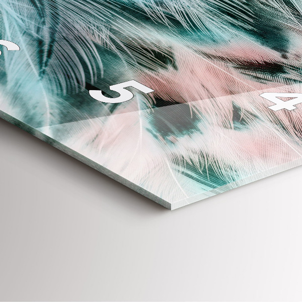 Szögletes fali üvegóra Színes tollak