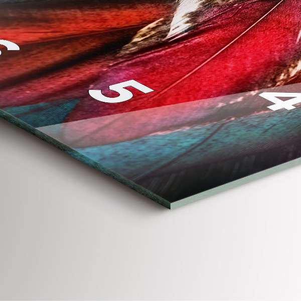 Szögletes fali üvegóra Világosbarna madártollak