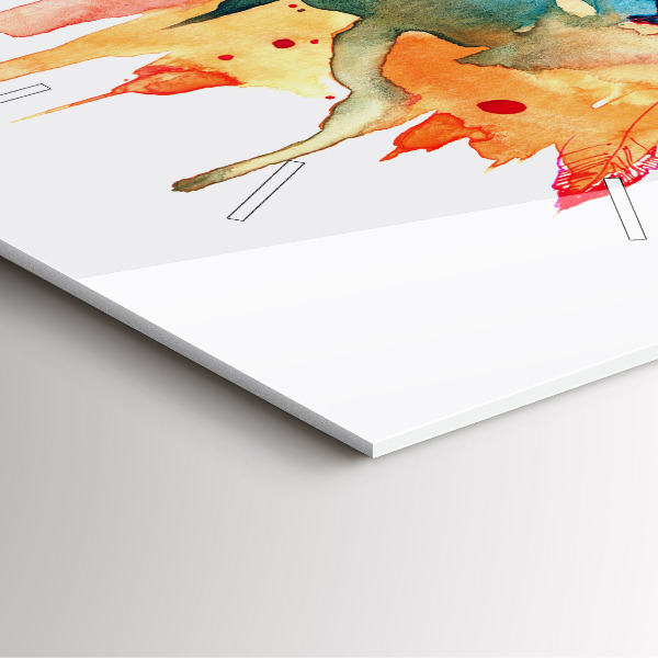 Szögletes fali üvegóra Színes piros papagáj