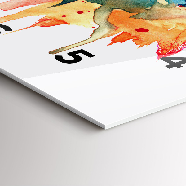 Szögletes fali üvegóra Színes piros papagáj