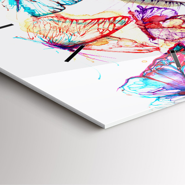 Szögletes fali üvegóra Színes pillangó szem