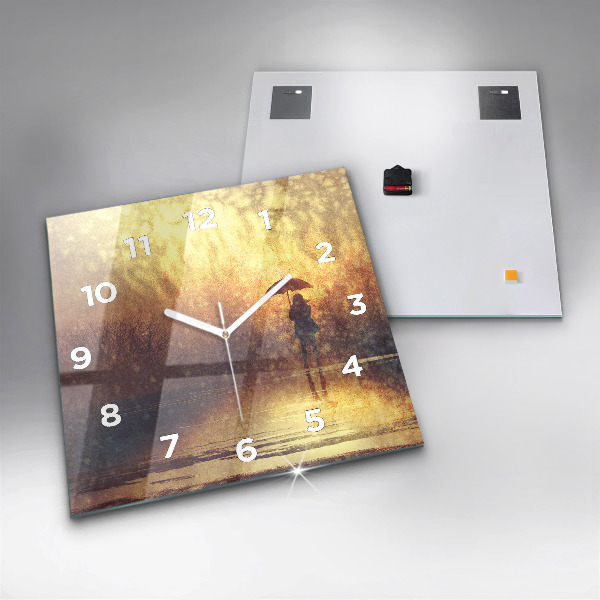 Szögletes fali üvegóra nő esernyő