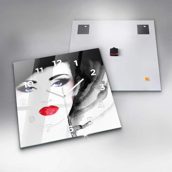 Szögletes fali üvegóra Egy nő portréja