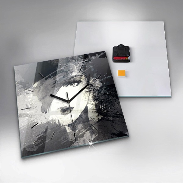 Szögletes fali üvegóra Nő - akvarell