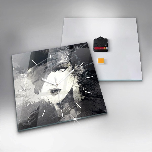 Szögletes fali üvegóra Nő - akvarell