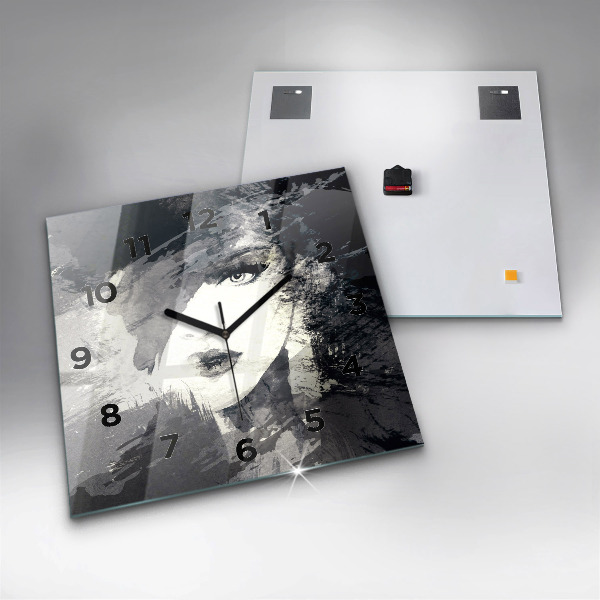 Szögletes fali üvegóra Nő - akvarell