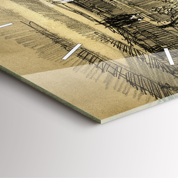 Szögletes fali üvegóra Park és a szépia fák