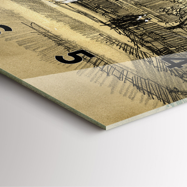 Szögletes fali üvegóra Park és a szépia fák