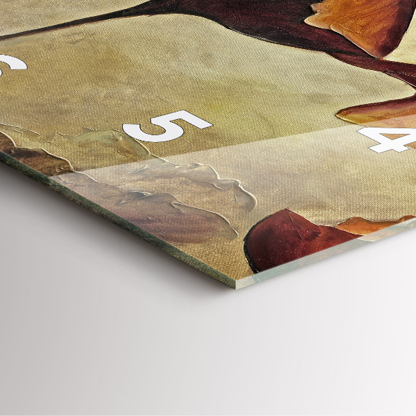 Szögletes fali üvegóra Festett mák