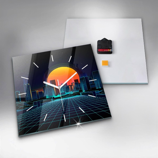 Szögletes fali üvegóra Kibertér város