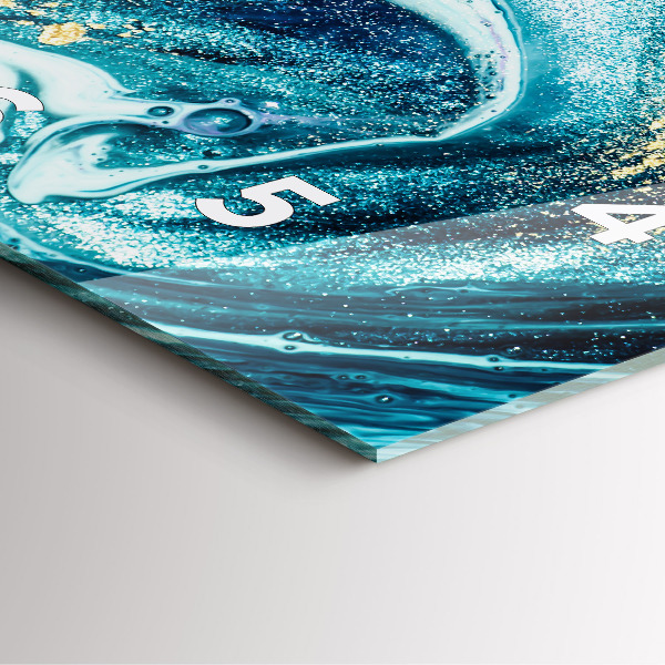 Szögletes fali üvegóra Absztrakt márvány