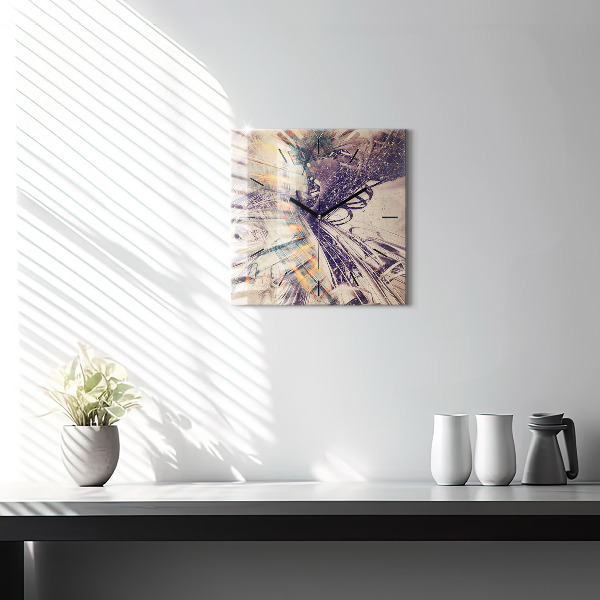 Szögletes fali üvegóra Absztrakt mechanizmus