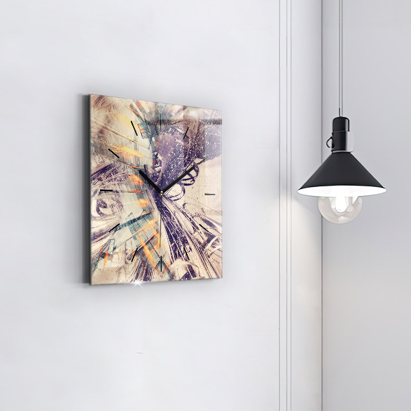 Szögletes fali üvegóra Absztrakt mechanizmus