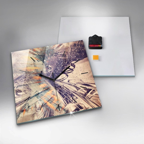 Szögletes fali üvegóra Absztrakt mechanizmus