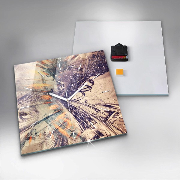 Szögletes fali üvegóra Absztrakt mechanizmus