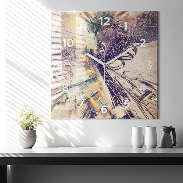 Szögletes fali üvegóra Absztrakt mechanizmus