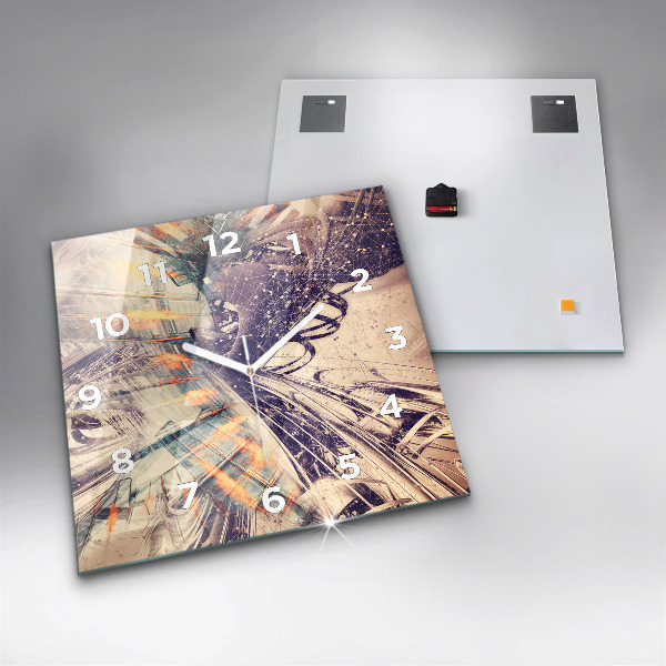 Szögletes fali üvegóra Absztrakt mechanizmus