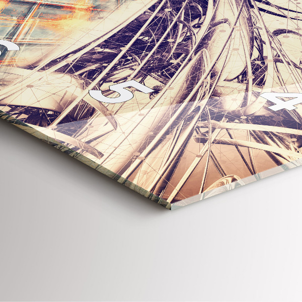 Szögletes fali üvegóra Absztrakt mechanizmus