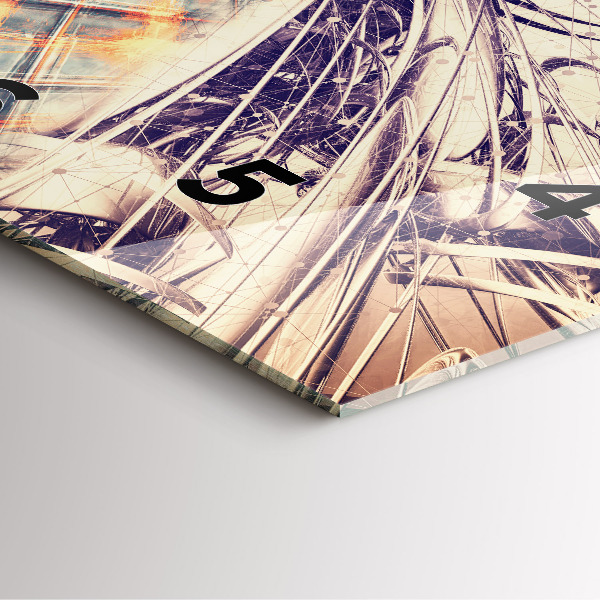 Szögletes fali üvegóra Absztrakt mechanizmus