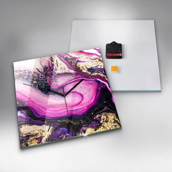 Szögletes fali üvegóra Absztrakt márvány