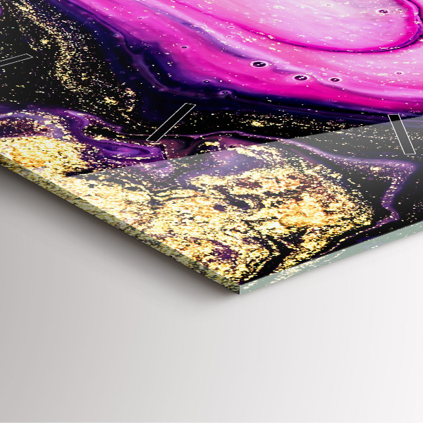 Szögletes fali üvegóra Absztrakt márvány