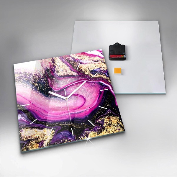 Szögletes fali üvegóra Absztrakt márvány