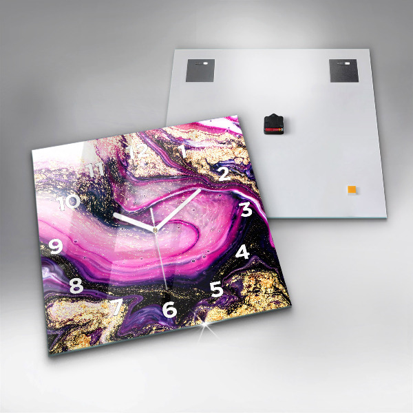 Szögletes fali üvegóra Absztrakt márvány