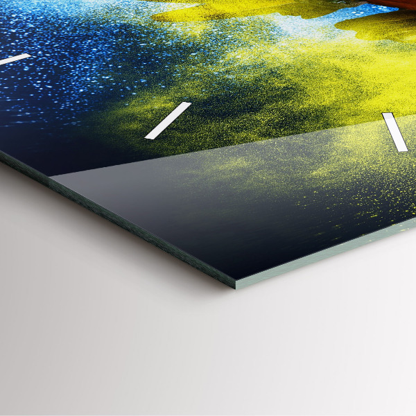 Szögletes fali üvegóra Színes papagáj