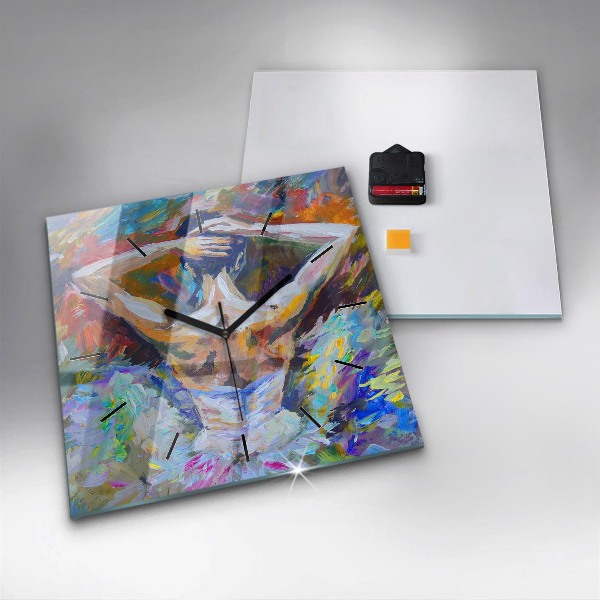 Szögletes fali üvegóra Festett balerina