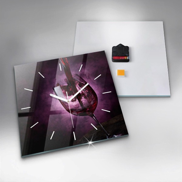 Szögletes fali üvegóra Borospohár