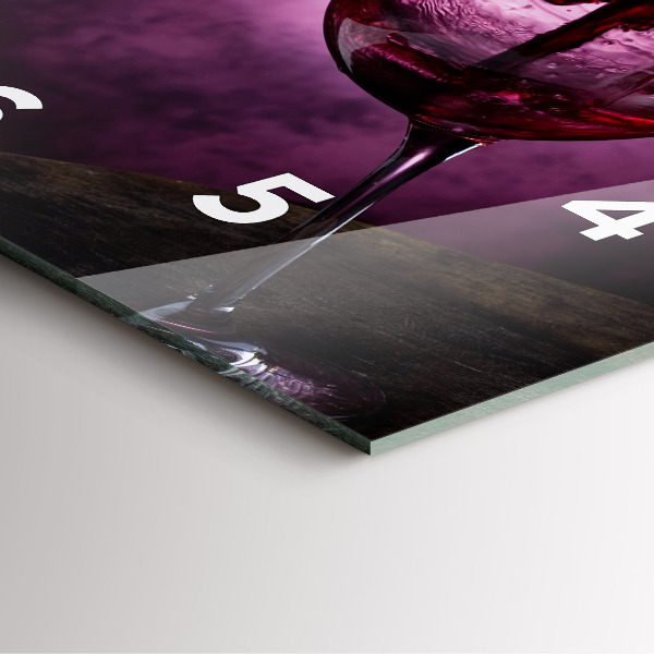 Szögletes fali üvegóra Borospohár