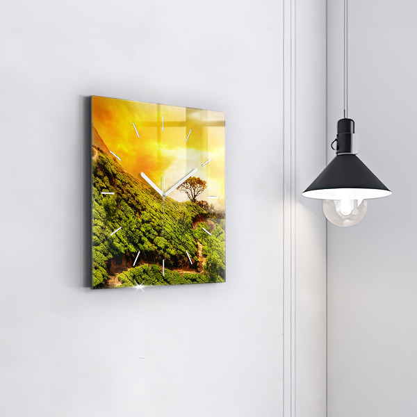 Szögletes fali üvegóra Tea Hill