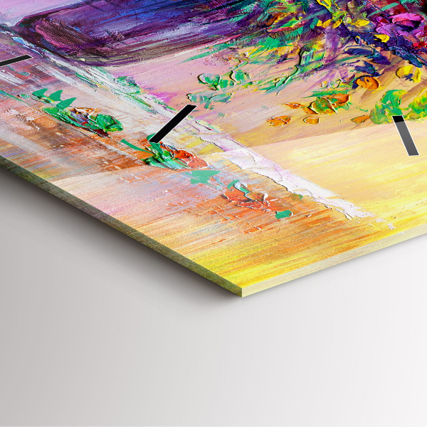 Szögletes fali üvegóra Virágok egy vázában